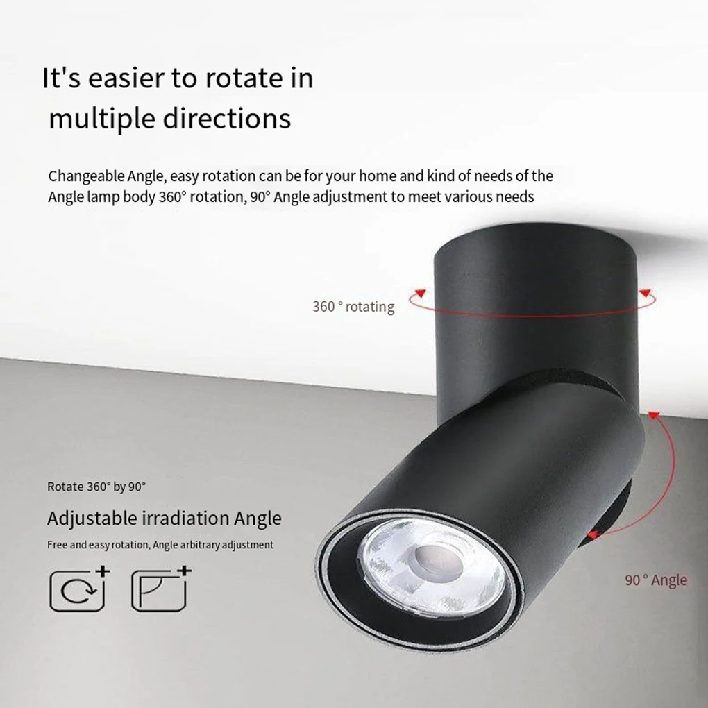 

Ceiling Lamp Aluminum Adjustable Bedroom Bathroom Spotlight Spot Light Lighting Supplies Type 2 White Light 6000K