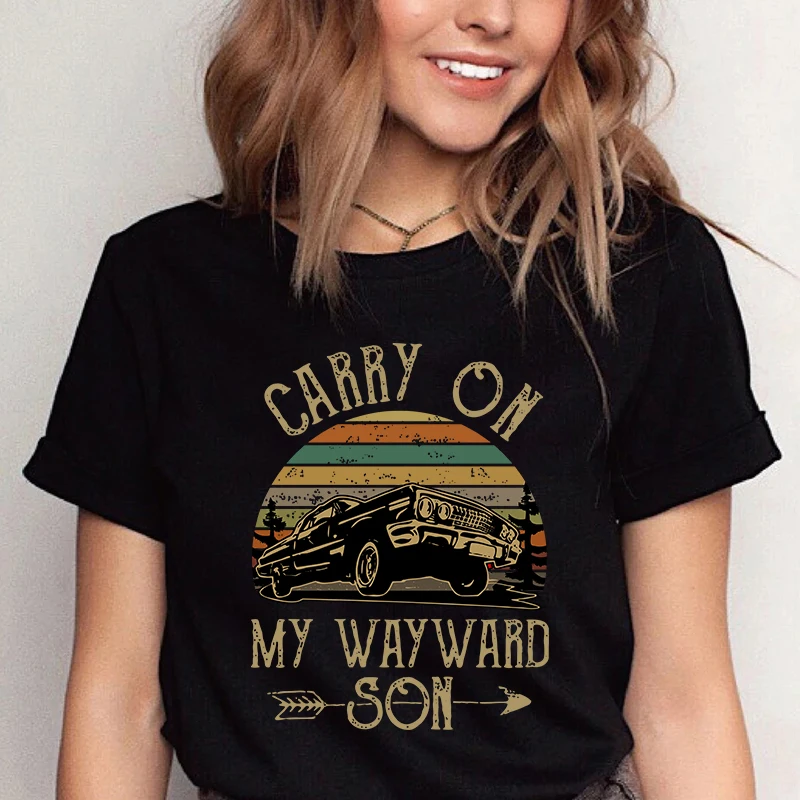 

Сверхъестественная Женская футболка для мужчин и женщин, Повседневная футболка унисекс, уличная рубашка с принтом в стиле рок, панк, одежда ...