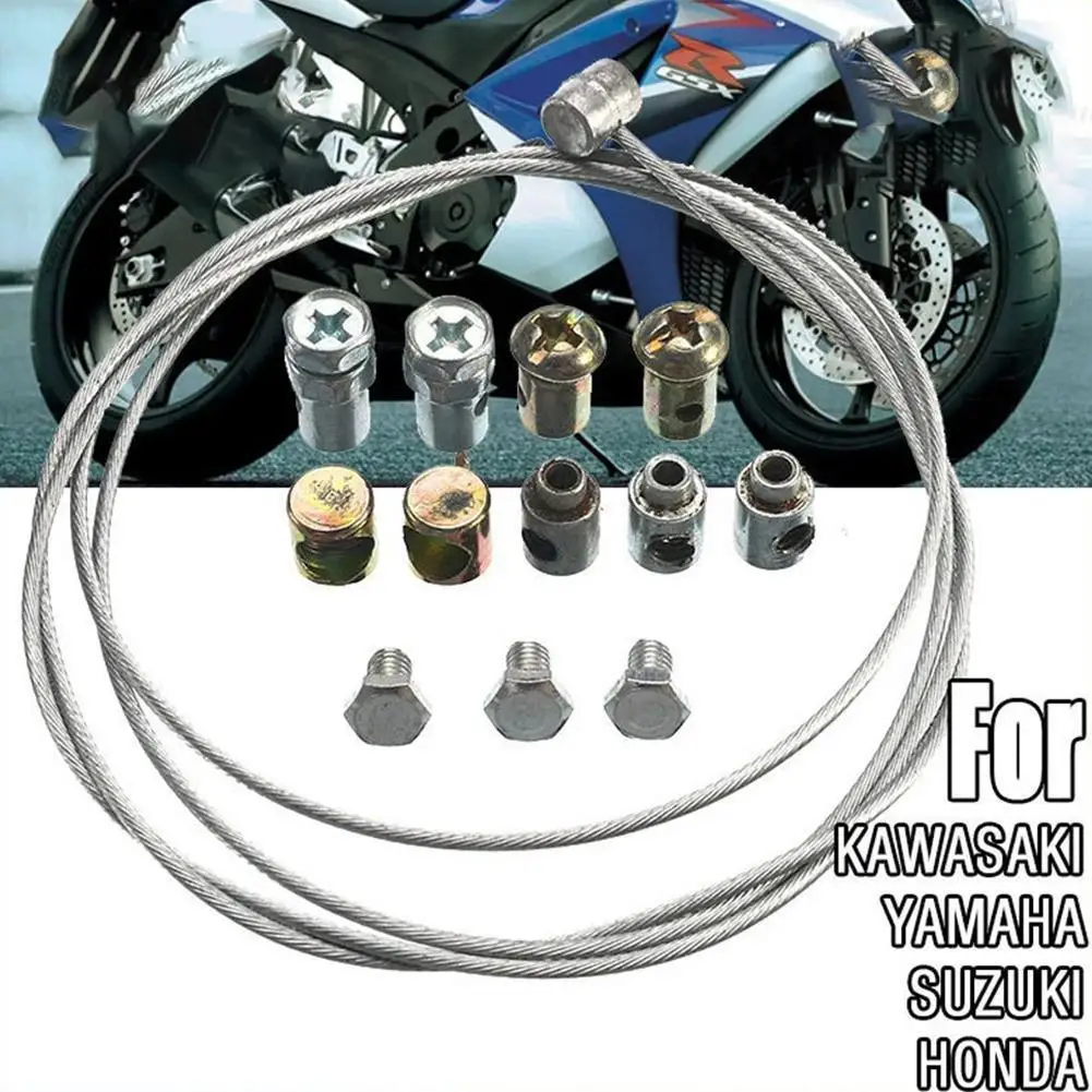 Motorcycle Emergency Throttle Cable 9 Sets + 8 Nut Sets Motorcycle Electric Vehicle Cable Repair Kit