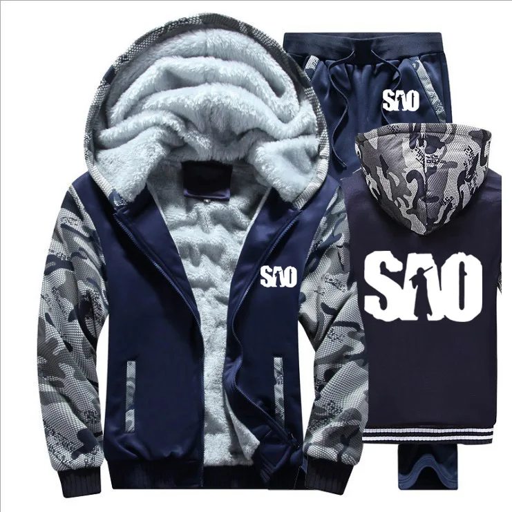 Мужской зимний флисовый костюм с принтом мой меч |