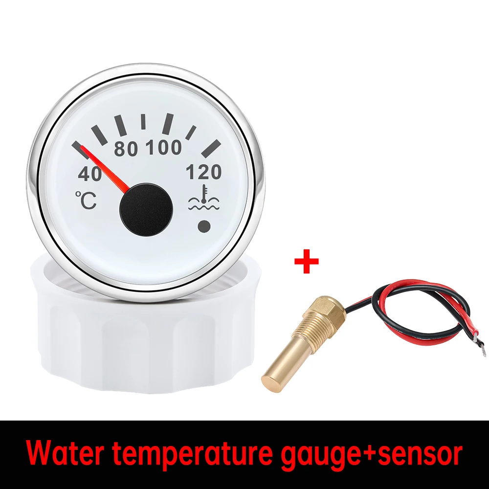 

52 мм Датчик температуры воды 40-120 градусов Цельсия с 7-цветной подсветкой + датчики температуры охлаждающей жидкости с сигнализацией 12 В/24 В