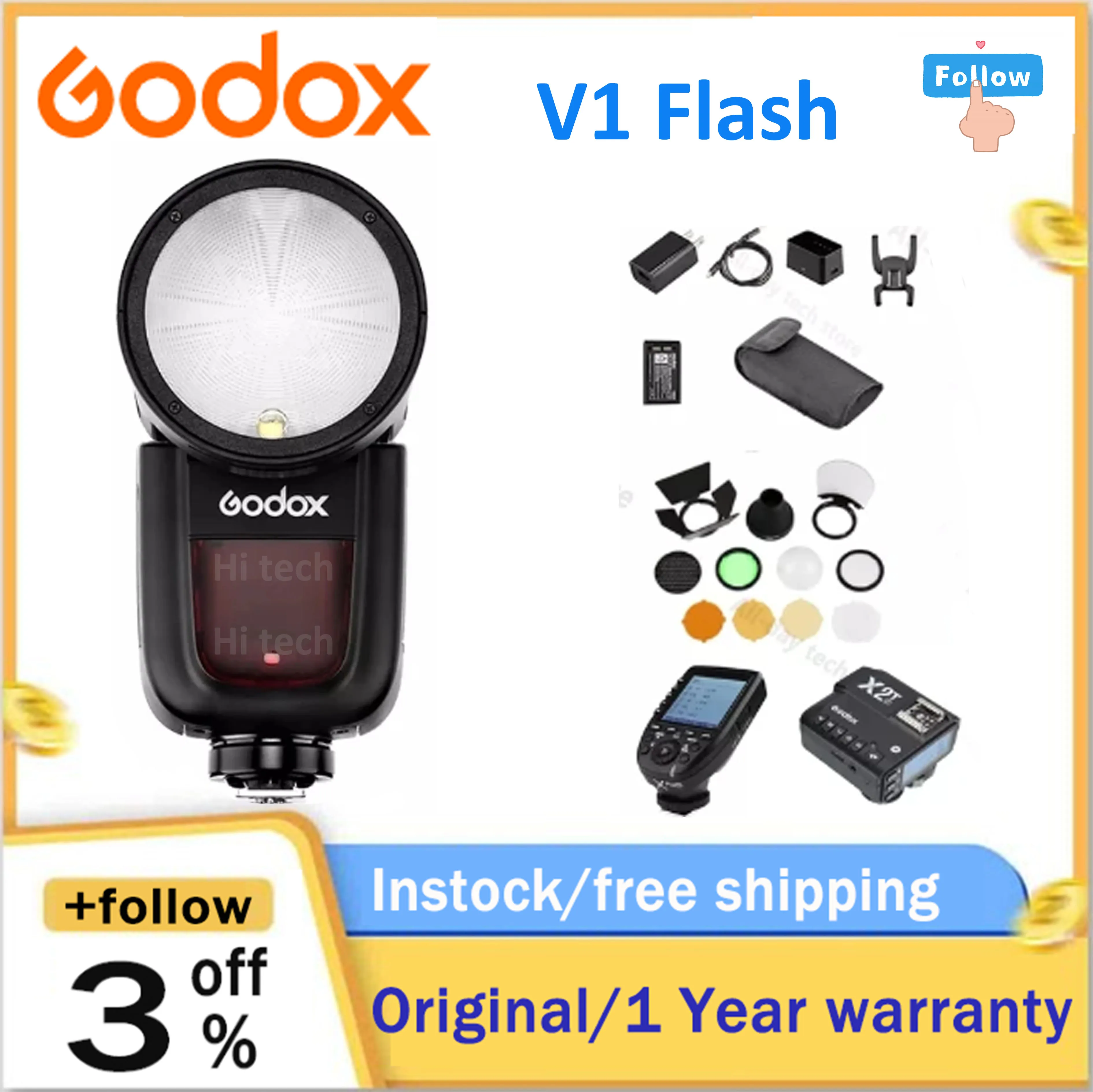 Godox V1 Flash V1S/V1N/V1C TTL литий-ионная камера с круглой головкой студийная вспышка для Sony