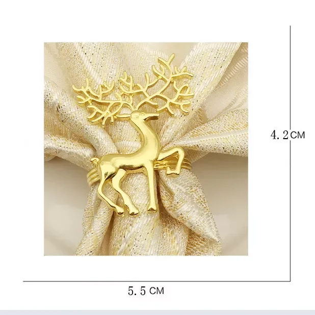 

New Napkin Holder Alloy Cute Durable Delicate Deer Napkin Ring for Bar Restaurant Christmas Party Dinner