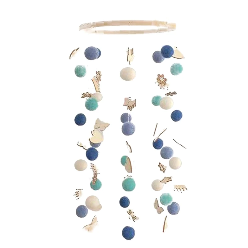 Детская кроватка ветряная колокольчик радужные меховые шарики погремушка для