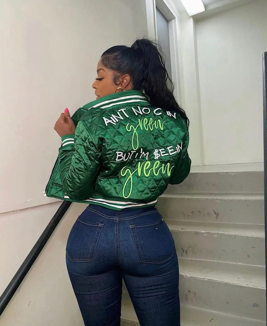 Winter Women Embroidery  Puffer Coat High Collar Long Sleeve Tops Full Zipper Fashion Casual Female Jacket Streetwear Clothes