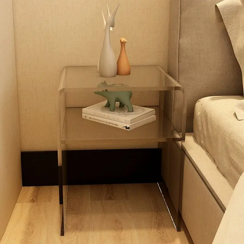 

Прозрачный акриловый прикроватный столик GY на заказ, чайный столик в нордическом минималистичном стиле, боковой столик из органического ст...