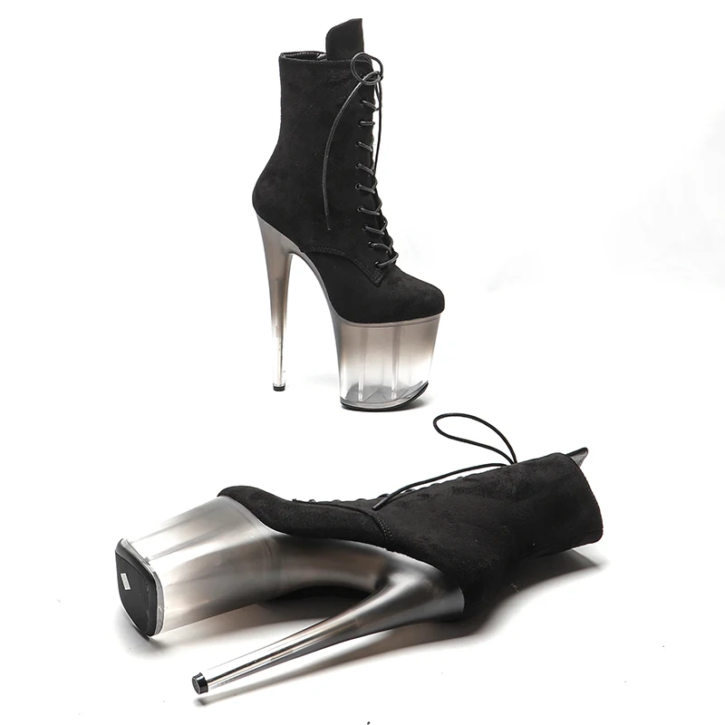 Leecabe 20cm/8inches   gradient color waterproof table   Sexy Fetish Stripper Shoes Models Catwalk Show boot  High Heels 3L