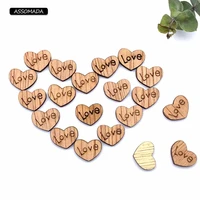 100pcs natural wooden love heart earring hairpin scatter diy craft accessories wood heart diy decoration jewelry making supplies
