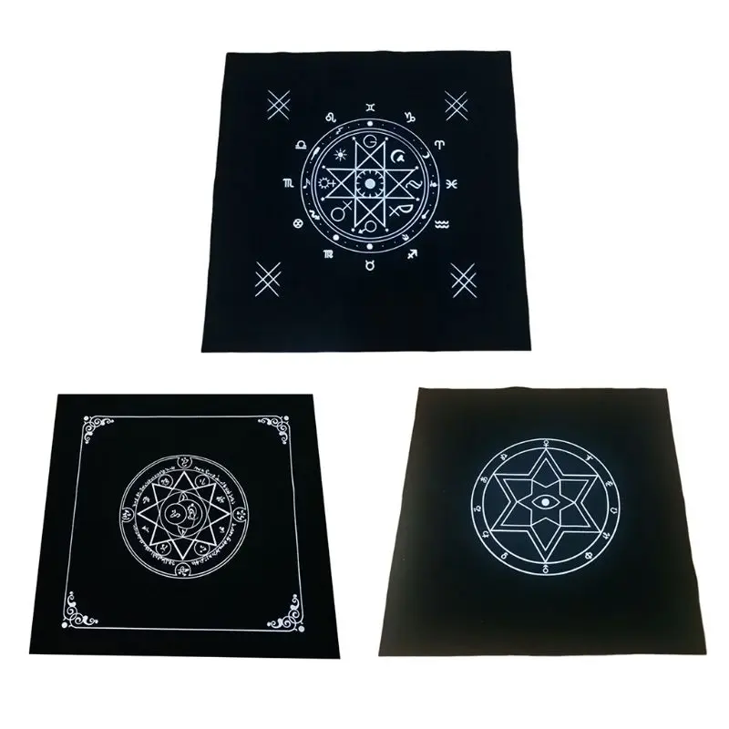 

50x50cm Art Tarot Pagan Altar Cloth Flannel Tablecloth Divination Cards Square Tapestry Decor