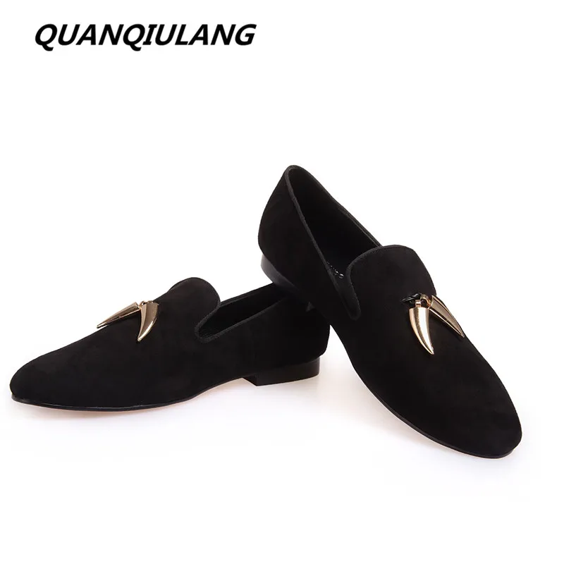 

Лоферы мужские из натуральной кожи, брендовые дизайнерские, золотистые, металлические, с фирменными Акулий зубьями, обувь для свадьбы Вечер...