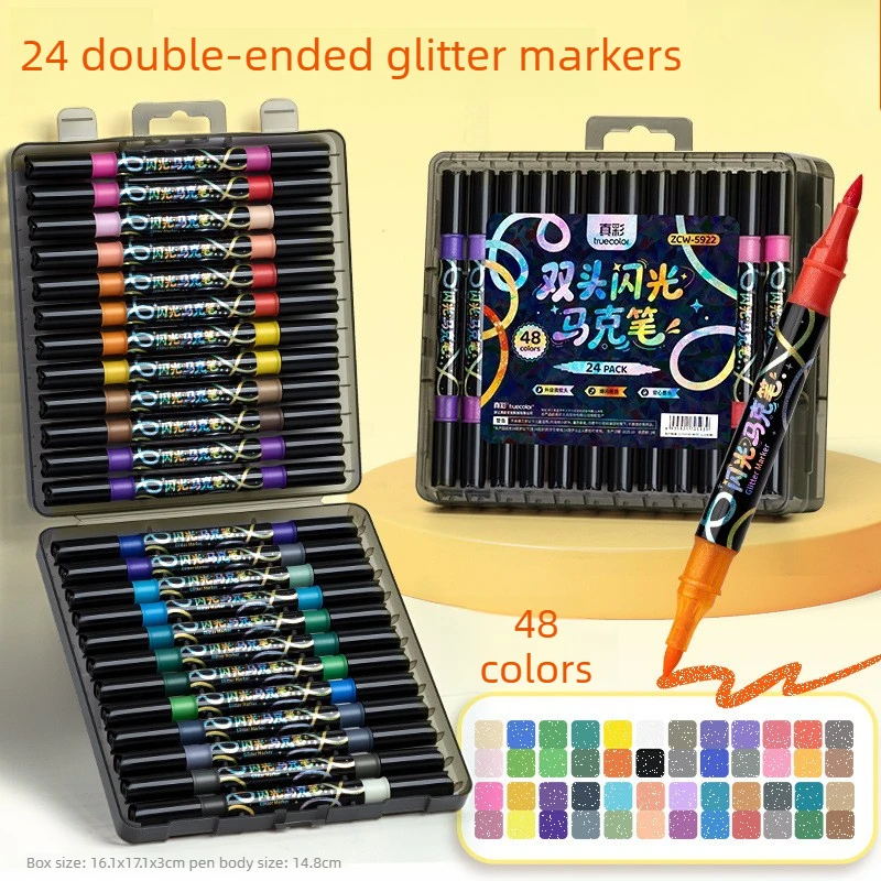 

Акриловые маркеры с блестками, 24 цвета