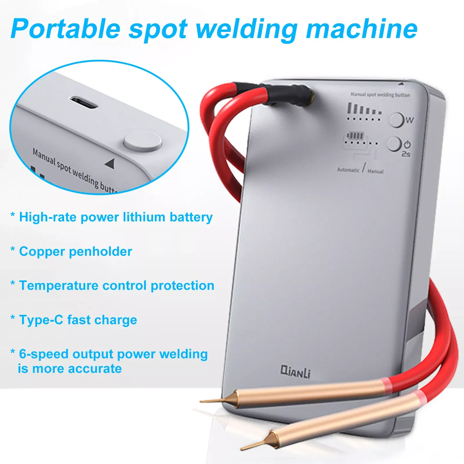 

QianLi Macaron Portable Spot Welding Machine Micro Spot Welder Mobile Phone Battery Flex Replacement Repair PEN Tool
