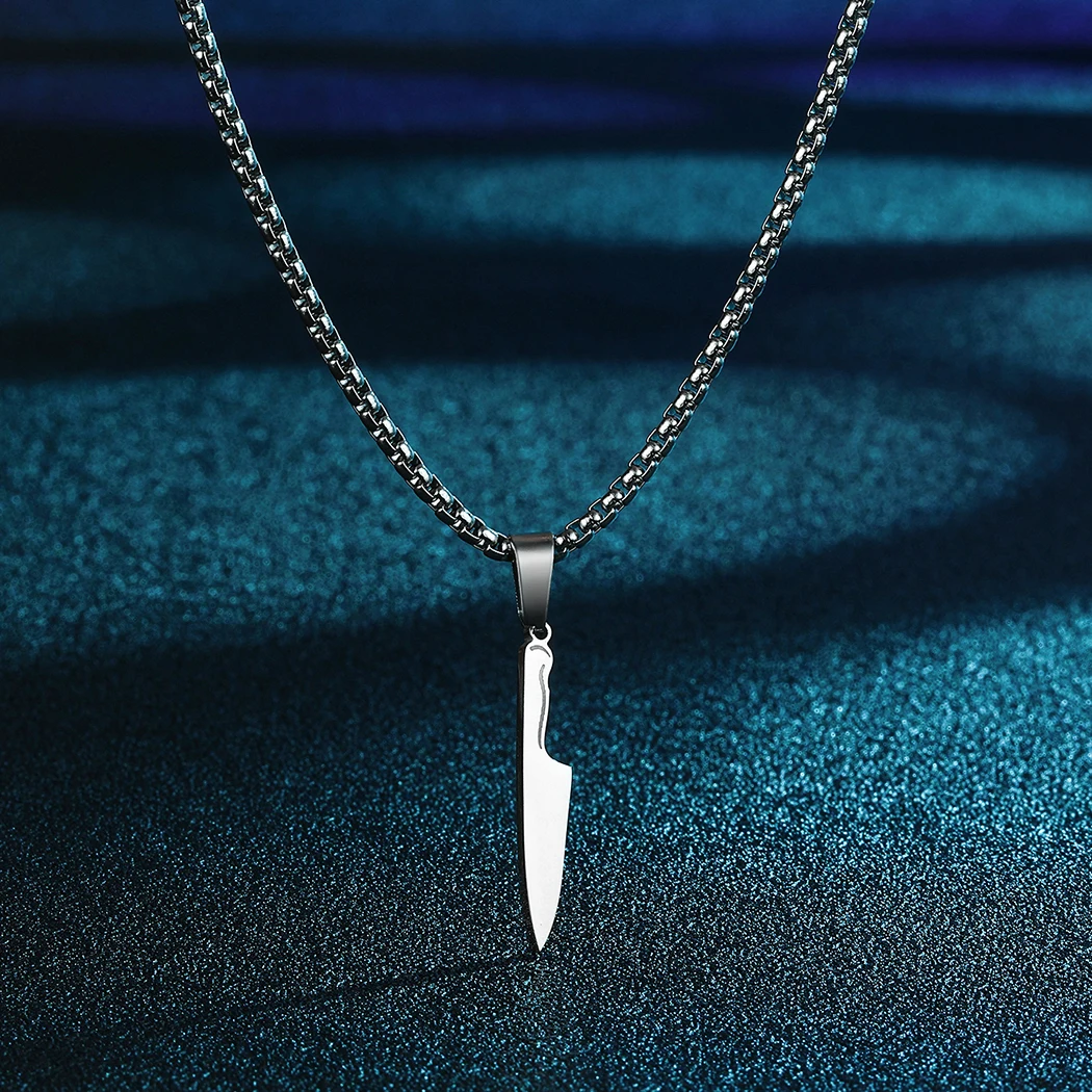 Todorova Stainless Steel Chef Knife Pendant Necklace For Men Viking Slavic Minimalism Charm Jewelry Gift