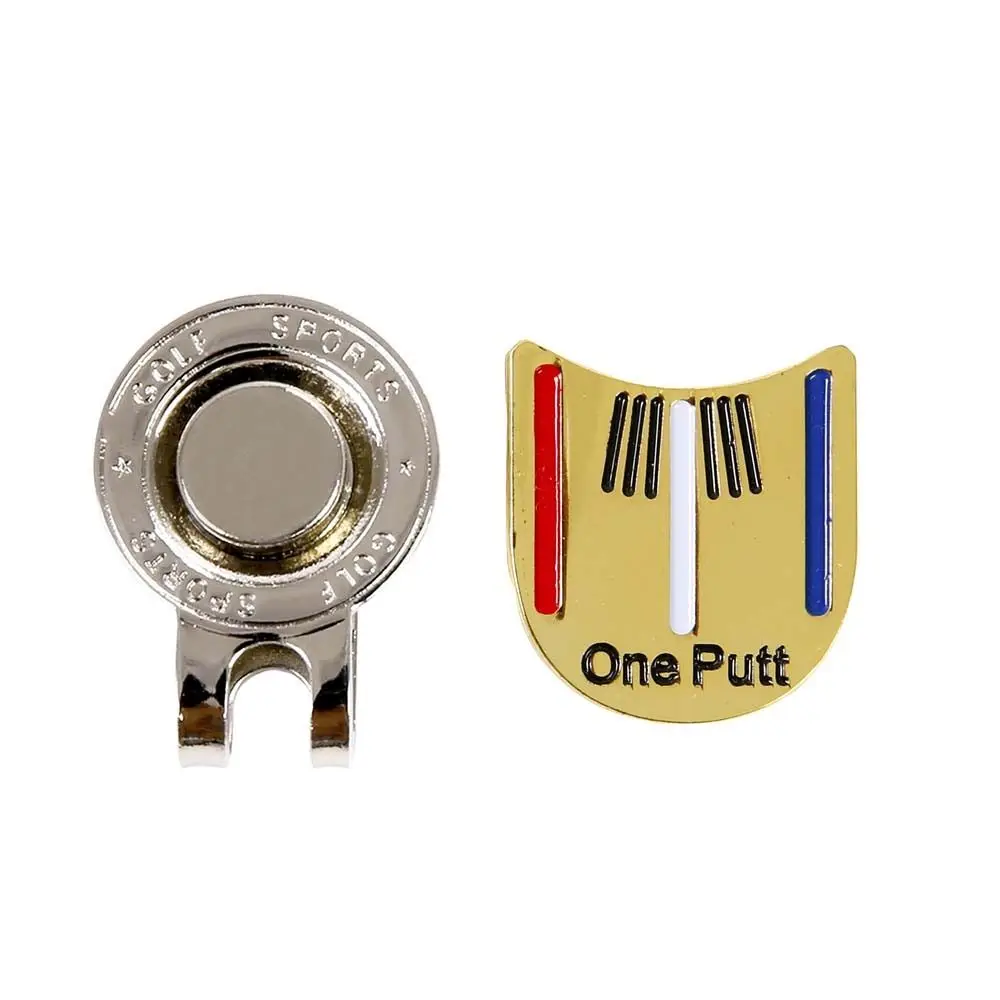 

1pcs One Putt Golf Ball Marker With Magnetic Hat Clip Putting Alignment Aiming Tool New Ball Mark Wholesale For All Golfers