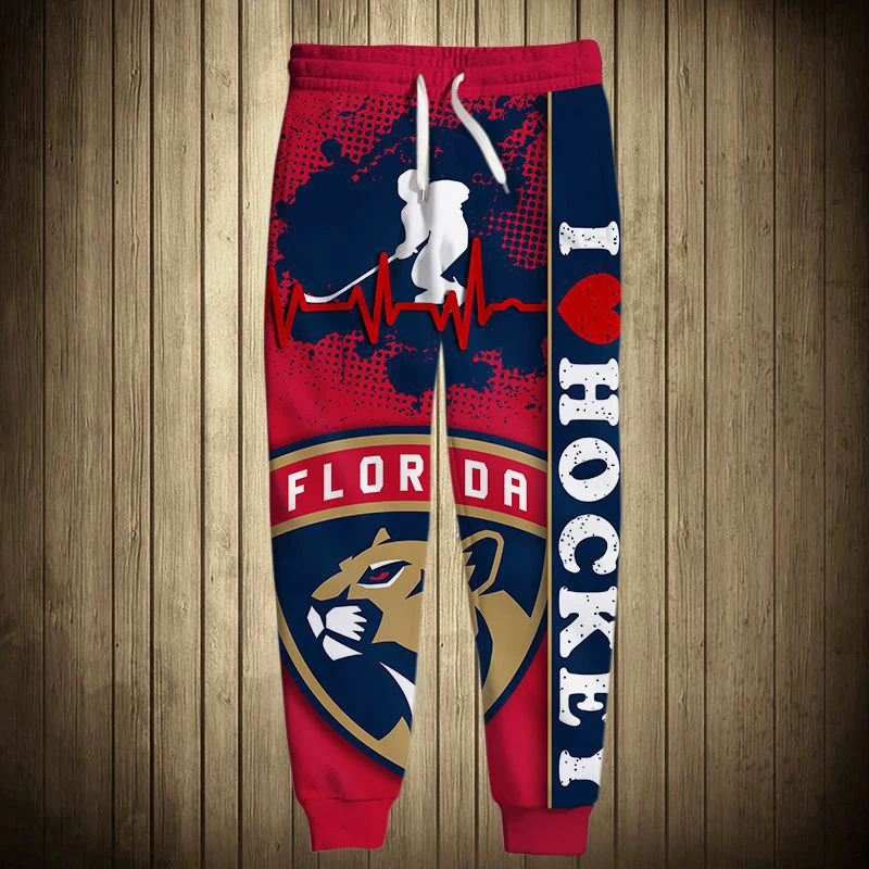 

Florida men's casual pants roaring brown lion Print Panthers Sweatpants