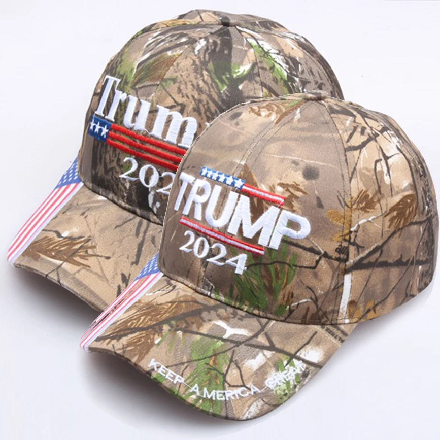 

Embroidery Camouflage Donald Trump 2024 Hats USA Flag Baseball Caps Keep America Great Again Snapback President Hat Peaked Cap