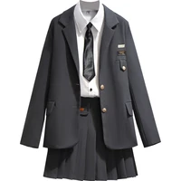 2022 new spring jk college university style suit womens small two piece formal skirt younger fashion three piece blazer