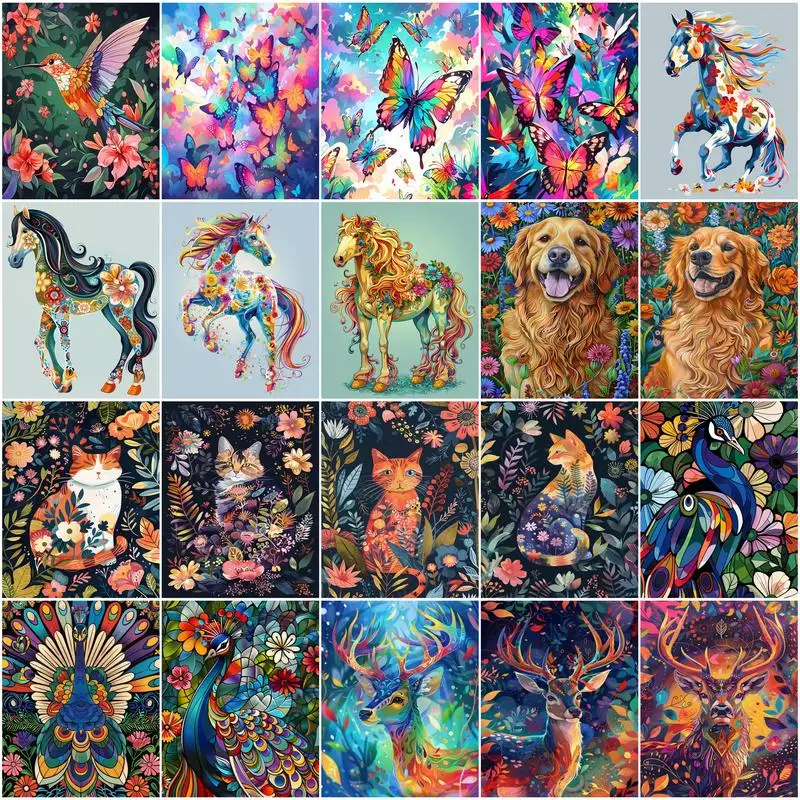 SDOYUNO-картина по номерам для взрослых новые цвета животных абстрактная раскраска