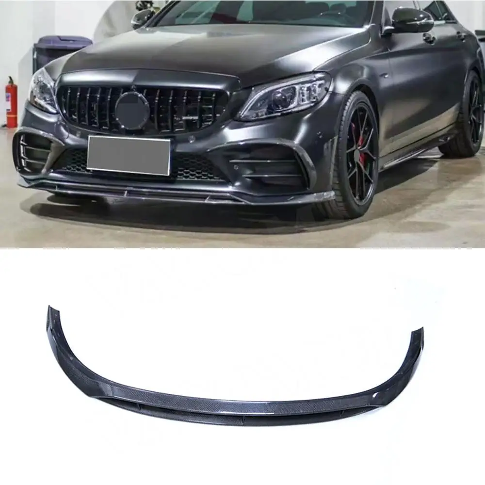 

Carbon Fiber Front Bumper Lip for Mercedes Benz C Class W205 C43 AMG 2019-2021 Front Bumper Chin Lip Spoiler BodyKit FRP