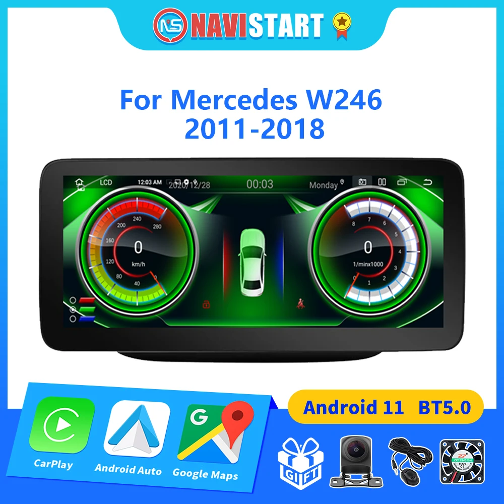 

NAVISTART Android 11 Автомобильная фотомагнитола для Mercedes W246 2011-2018 GPS-навигация мультимедийный видеоплеер стереосистемы сенсорный экран