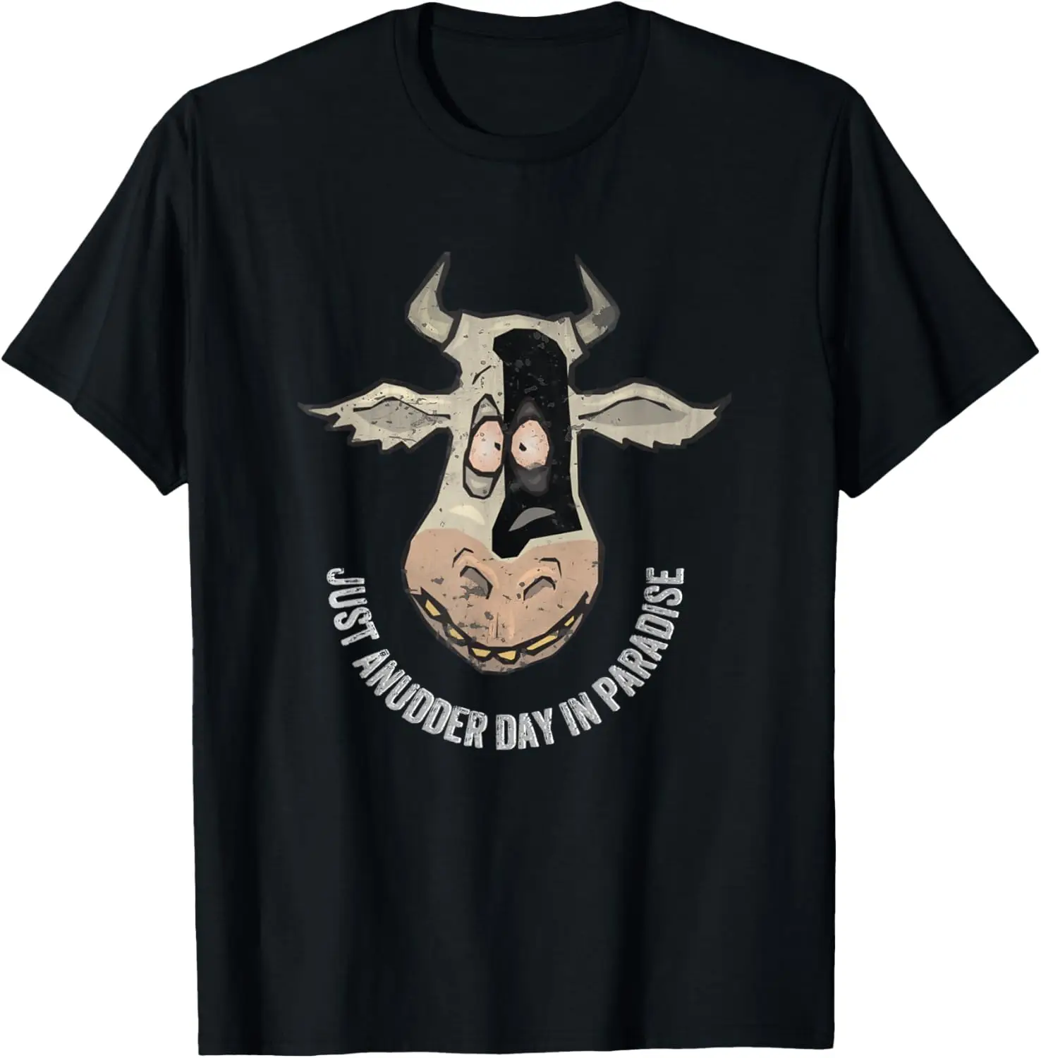 Футболка Просто насладительский день в раю с забавной коровой и молочным