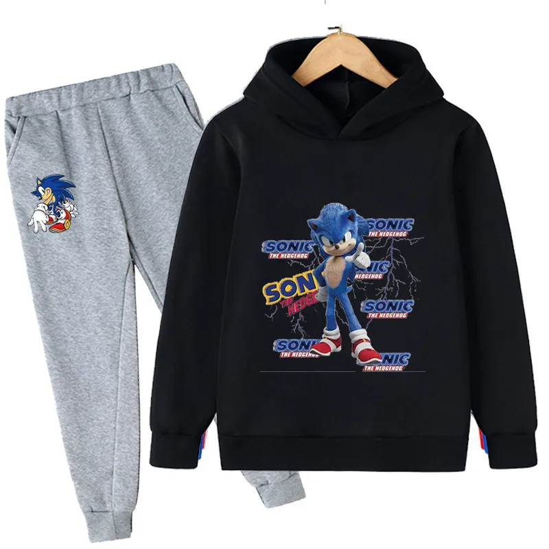 

Toddler Boys Girls Super Sonic Clothing Sets Autumn Winter Children Hoodies+Super Cool Pants 2pcs Suit Kids Christmas Outfits