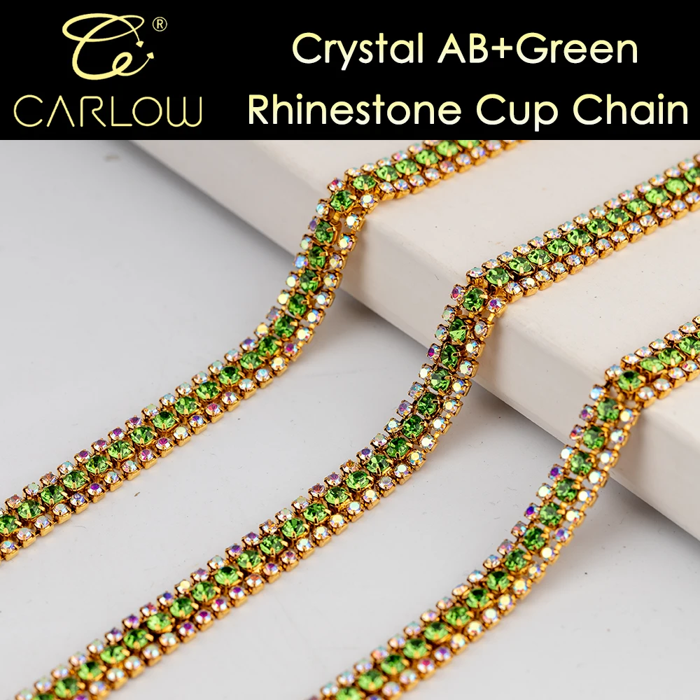 CARLOW высокое качество пришивное стекло искусственная чашка цепочка кристалл AB и