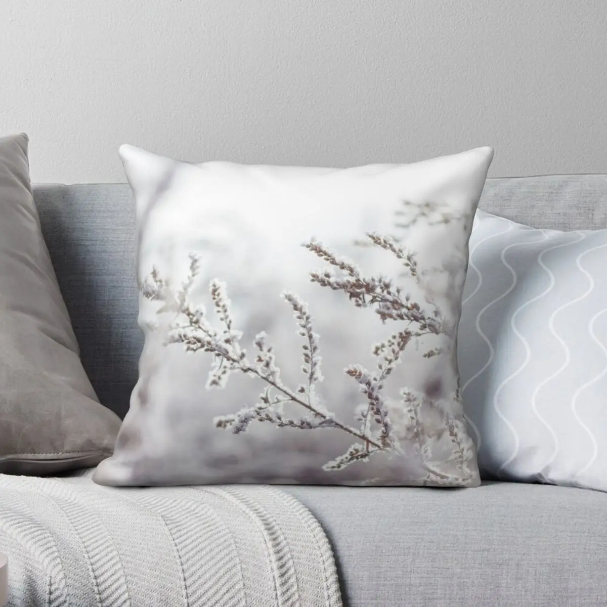 

Frosty Nature Square Pillowcase Polyester Linen Velvet Pattern Zip Decor Pillow Case Home Cushion Cover 18"