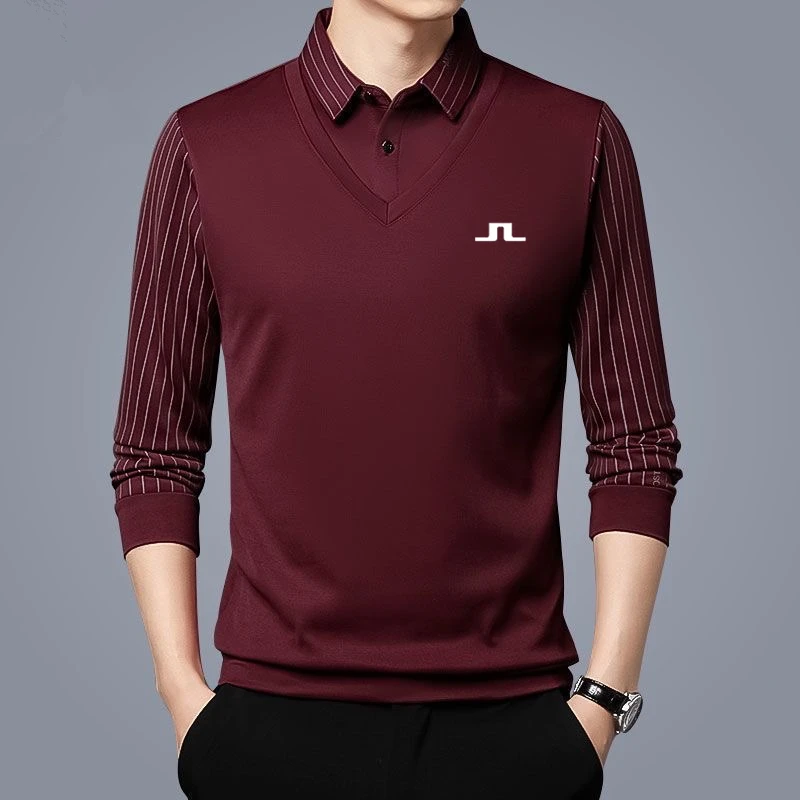 Autumn Golf Wear Men Long Sleeve Top Men's Golf Clothing Golf Shirts for Men's Clothing Polyester Fashion Casual Shirts