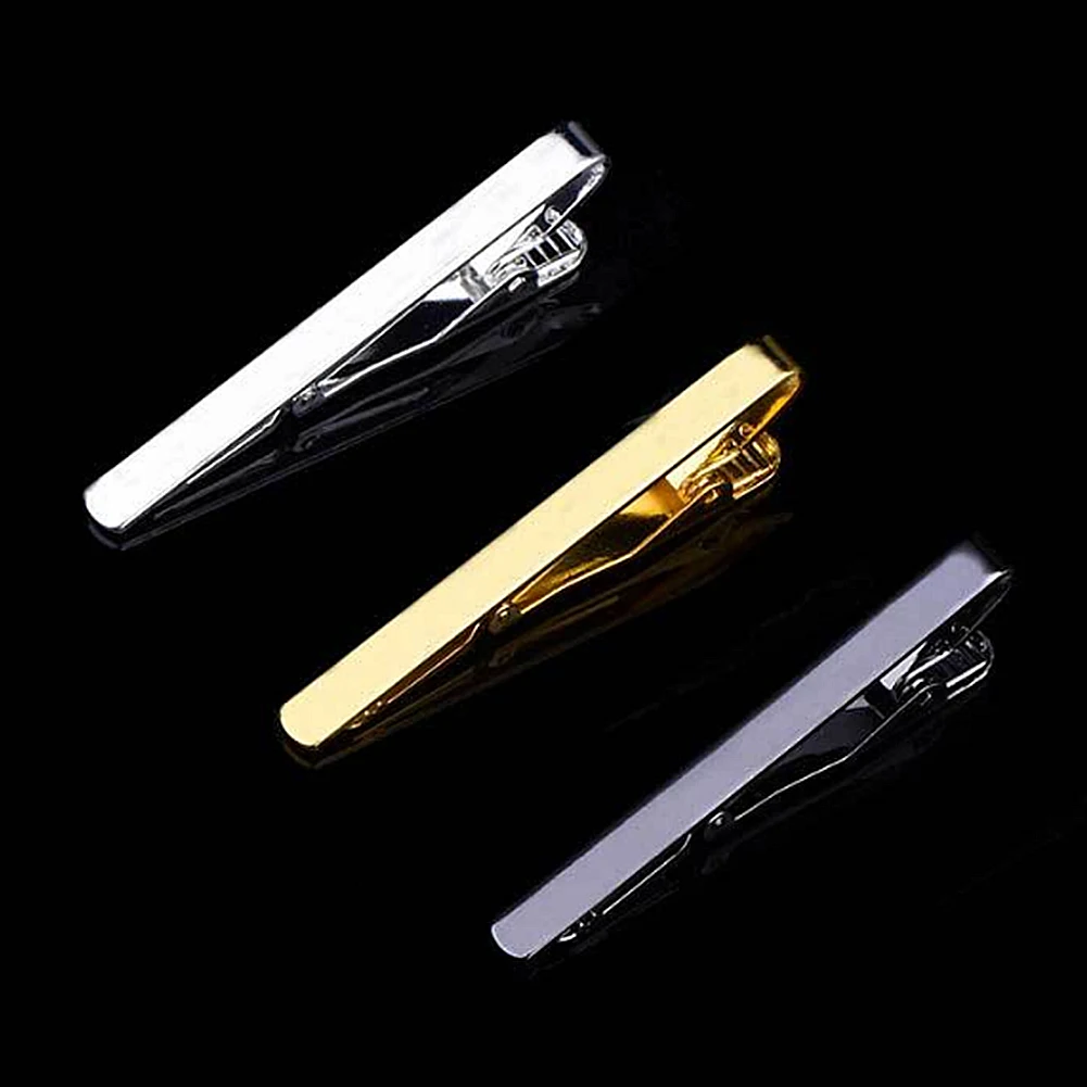 

New Tie Clip Men Copper Silver Tie Bar Crystal Dress Shirt Tie Pin Wedding Metal Tie Clip Men's Accessories