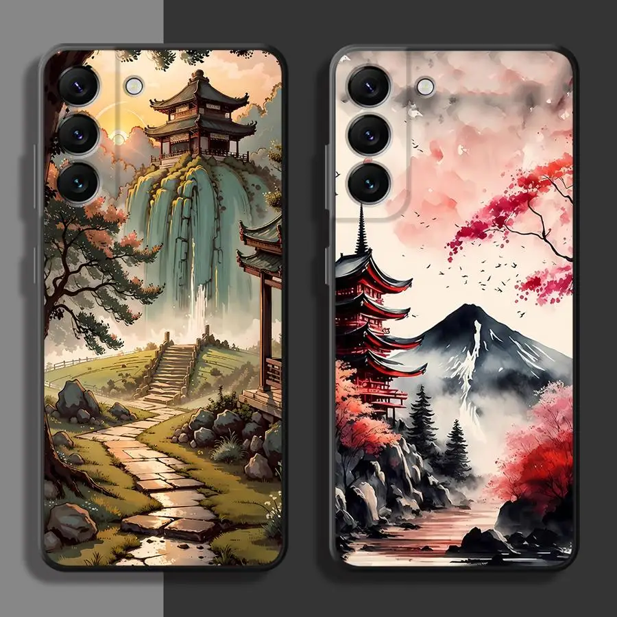 Фото Чехол для телефона Samsung Galaxy A57 A26 A53 A32 A55 A24 A23 A73 A51 A25 A37 A22 A72 A71 A52 A36 A35 с изображением горных вершин и пейзажа №1