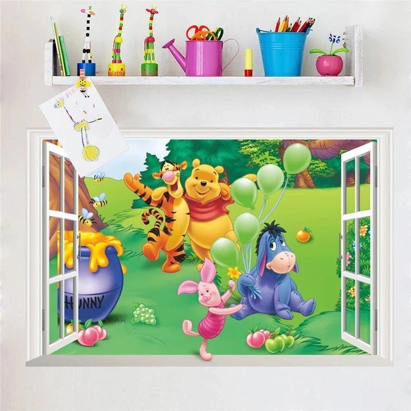 

Cartoon Disney Winnie The Pooh Tiger Mickey Minnie Wall Stickers For Kids Rooms Mural Bedroom School Decal Adesivo De Parede PVC