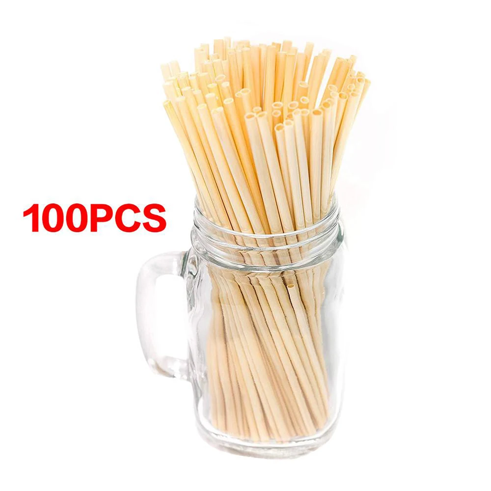 

100pcs 20cm Disposable Wheat Straws Eco-Friendly Natural Wheat Drinking Straw Environmentally Straws For Drinkware Bar Accessory