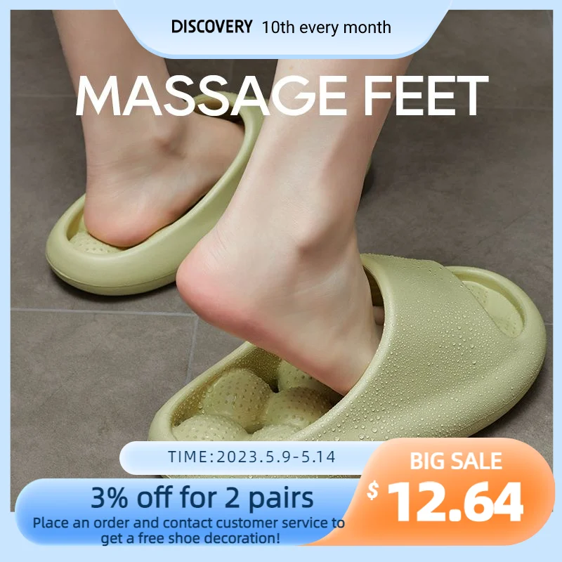 UTUNE Bouncy slippers Hollow Out Bottom EVA Non-slip Platform Bathroom Women's home slippers large Size Beach sandals flip flops