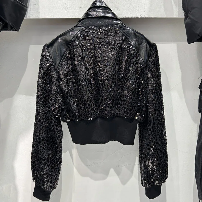 DEAT женское пальто с хлопковой подкладкой черные короткие куртки из