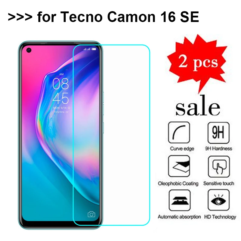 2 шт. закаленное стекло для Tecno Camon 16 SE Защитная стеклянная пленка 9H Защитная пленка для смартфона на Tecno Camon 16 SE 16se Vidrio