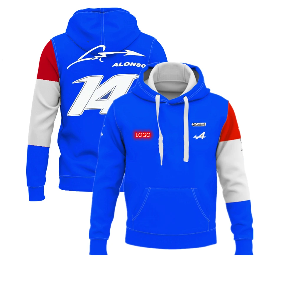 

2022F1 Formula One Alpine Team Hoodie Spanish Driver Alonso Pullover Men's And Women's Racing Extreme Sports Enthusiast Clothing