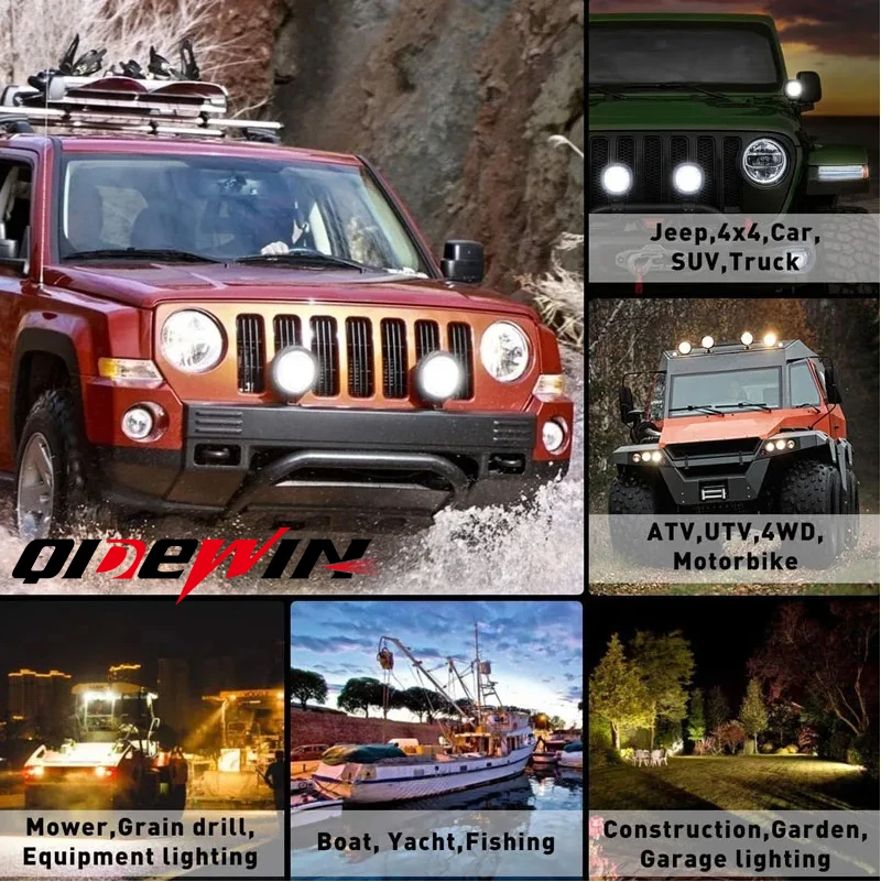 7-дюймовый круглый светодиодный светильник 69 Вт супер яркий внедорожный рабочий