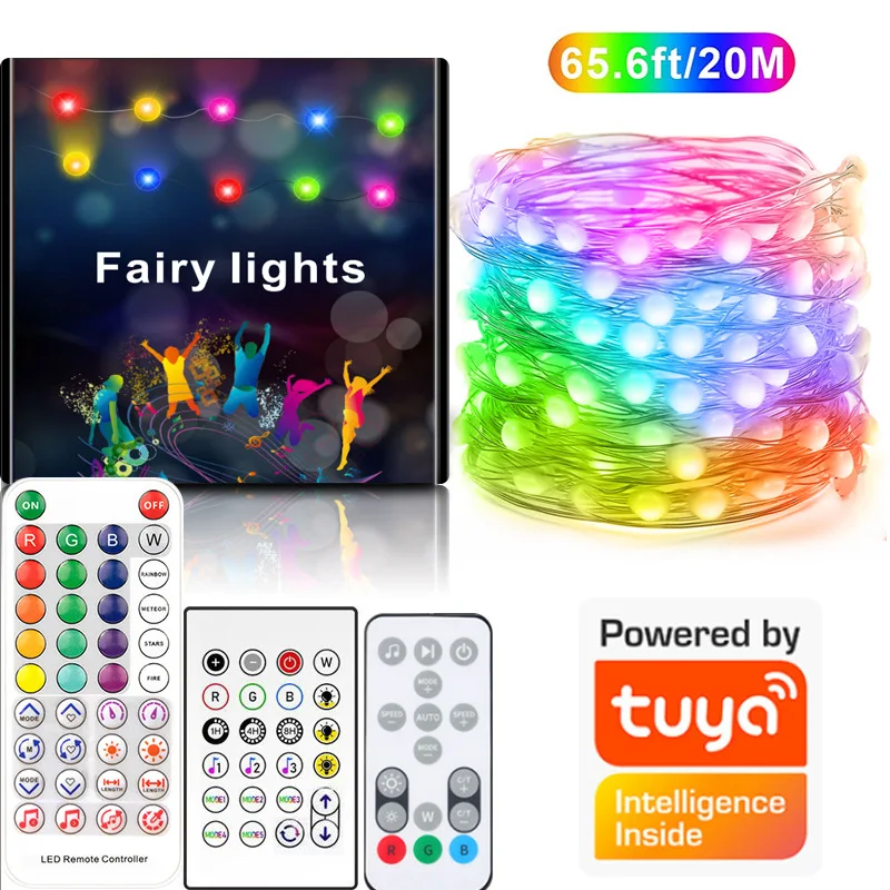 

Dreamcolor Light String BT Music APP WS2812B RGBIC Lighting Addressable Individually Birthday Party Wedding Garland USB Power 5V