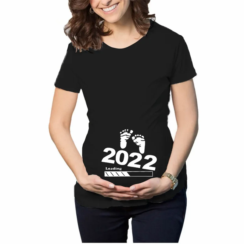 

Maternity Clothes Ropa De Maternidad Women Pregnancy Magliette Grossesse Tee Shirt Baby Loading Summer Funny Pregnant Clothing