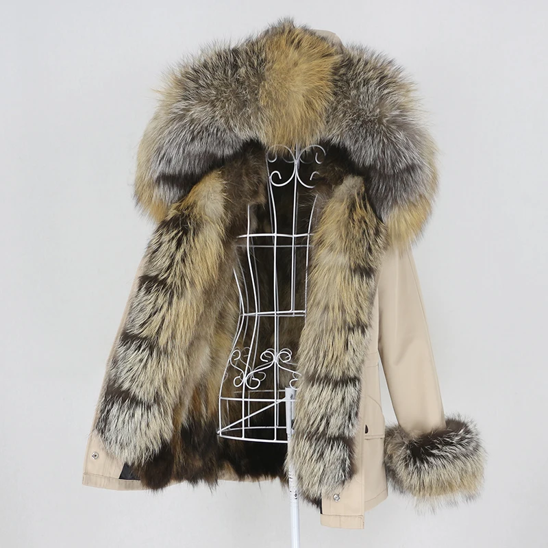 

Женская парка со съемным мехом OFTBUY, черная Водонепроницаемая короткая куртка со съемным натуральным лисьим мехом на капюшоне, теплая верхняя одежда, зима 2023