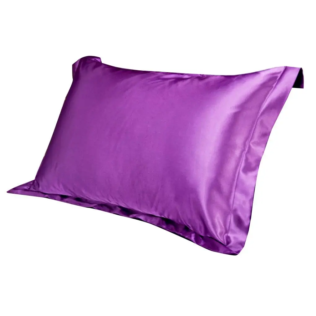 

Solid Color Emulation Silk Pillowcase Bedding Pure Single Pillow Cover Inner Protector