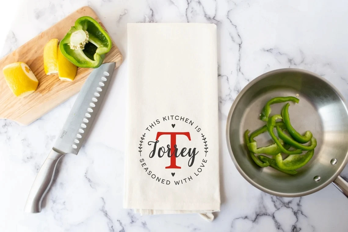 - Personalized Kitchen Towels - Monogram Gift Ideas - Kitchen Gifts - Personalized Mothers Day Gifts