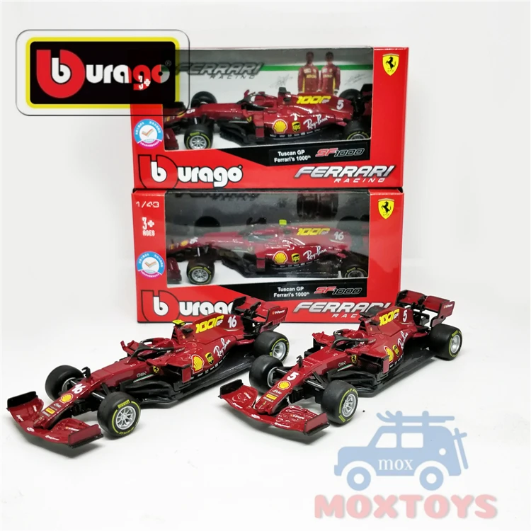 

Bburago 1:43 F1 2020 Ferrari Team Ferrari's 1000th SF1000 #5 Sebastian Vettel /#16 Charles Leclerc Diecast Racing Car