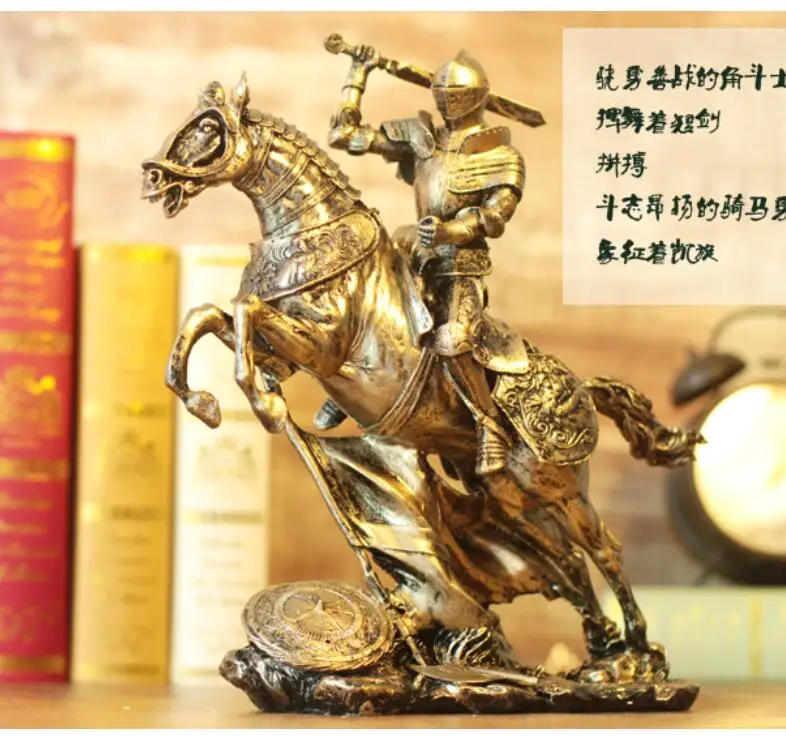 

MEDIEVAL KNIGHT ARMOR MODEL RETRO ROMAN WARRIOR CREATIVE BAR FEATURES A CRAFT KNIGHT WARHORSE PRODUCTS FIGURE SCULPTURE STATUE