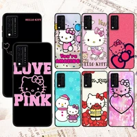 cartoon hello kitty cute for t mobile revvl v 5g 4 revvl v plus 5g 4 black phone case shockproof soft silicone cover capa
