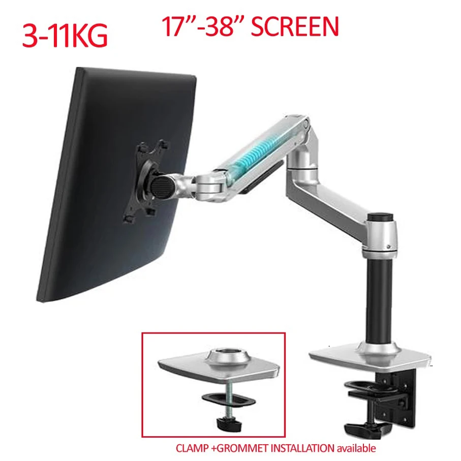 Подставка для монитора диагональю 17-38 дюймов с пружинной рукояткой