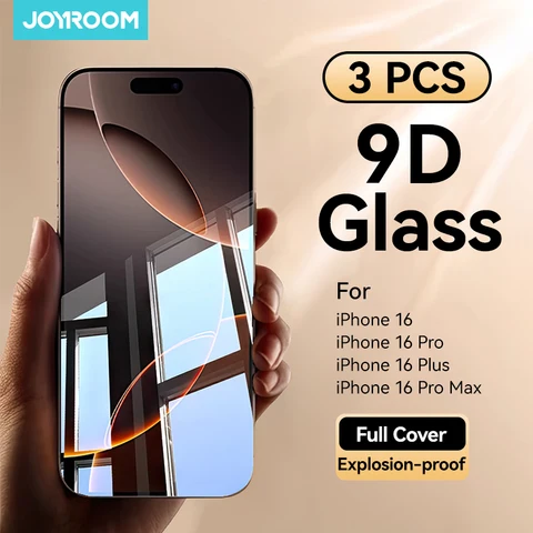 Joyroom 1/2/3 шт. HD стекло для iPhone 16 15 14 13 12 Pro Max Защитная пленка для экрана Полноэкранная защита закаленного стекла для iPhone