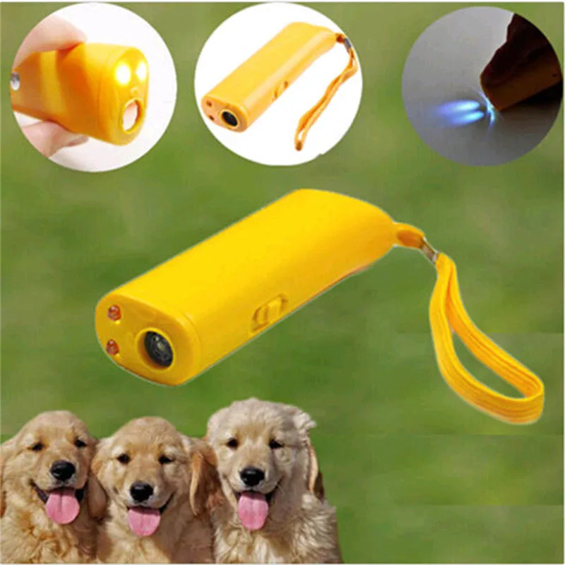 

3 In 1 Pet Dog Repeller LED Ultrasonic Dog Training Equipment Anti-barking Device Stop Bark Deterrents No Battery Accessories