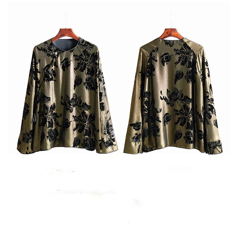 Высочайшее качество осенний новый шелковый бархатный топ с круглым вырезом